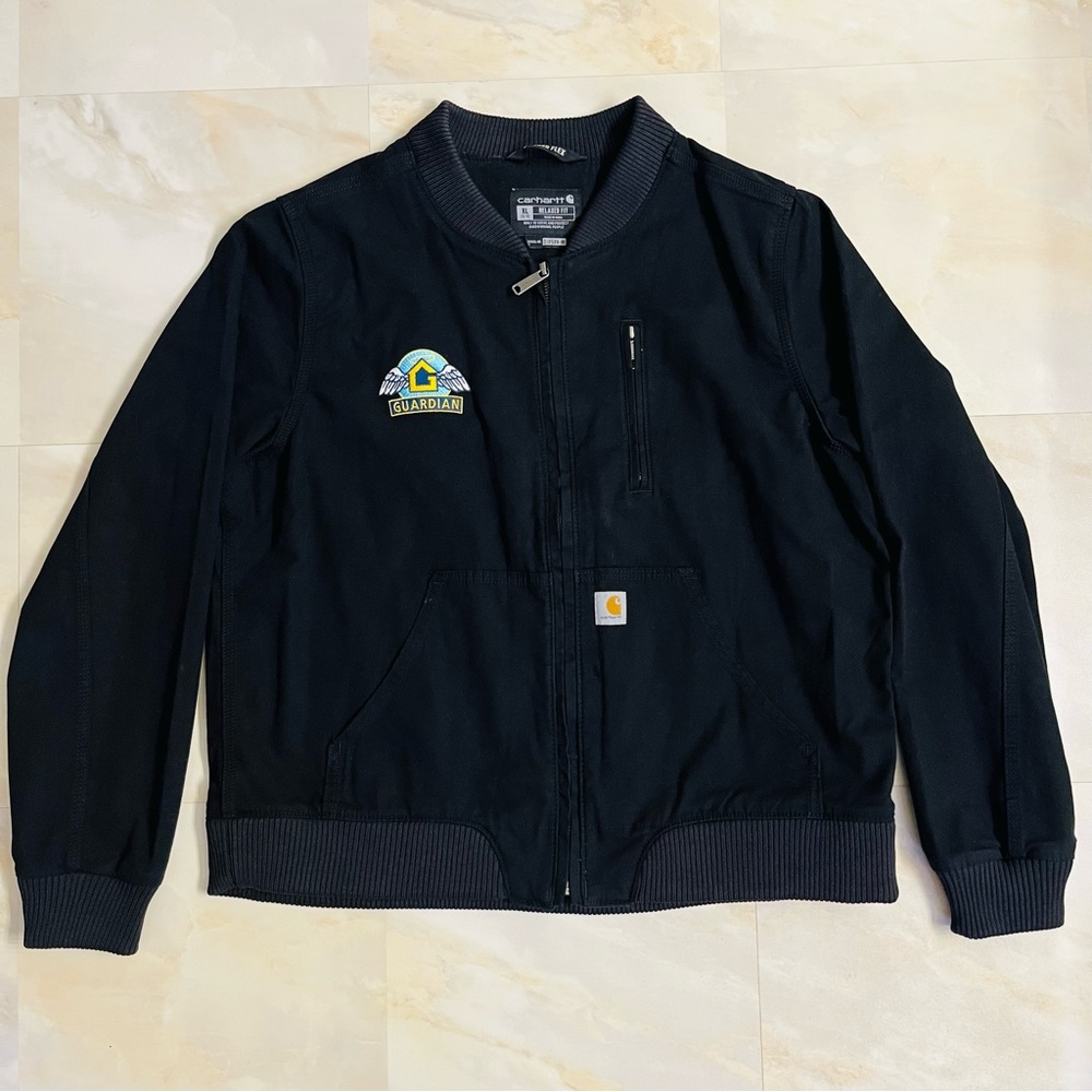 Carhartt Women's Relaxed Fit Bomber Jacket Rugged Flex Size XL Black Work Coat